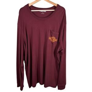 Harley Davidson Long Sleeve Shirt Men's 2XL Motorcycle Riding Cotton Crew Neck